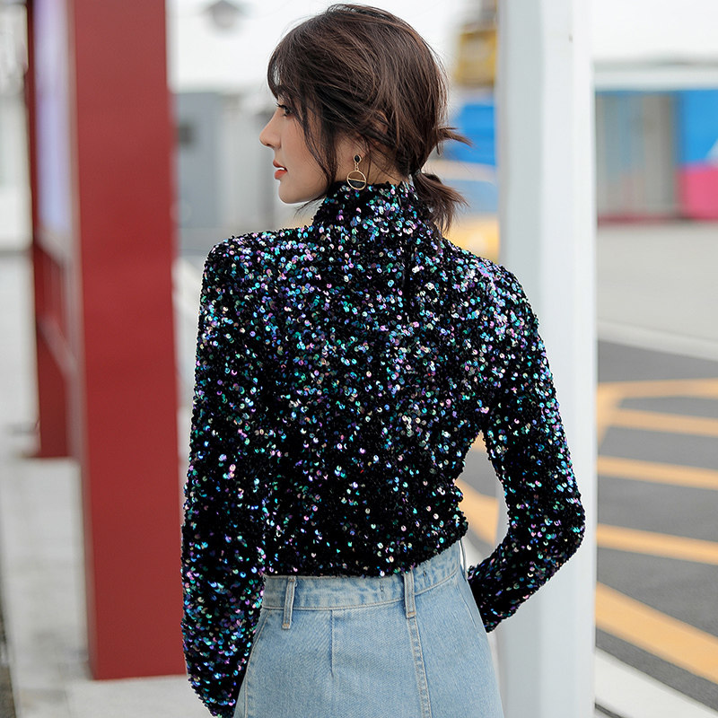 品诺狐亮片很仙的超仙2020新款上衣 品诺狐新德瑞娜T恤