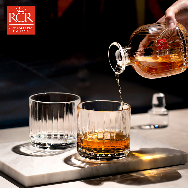 意大利RCR威士忌酒杯套装高端礼盒水晶玻璃洋酒杯烈酒杯酒具刻字 - 图1