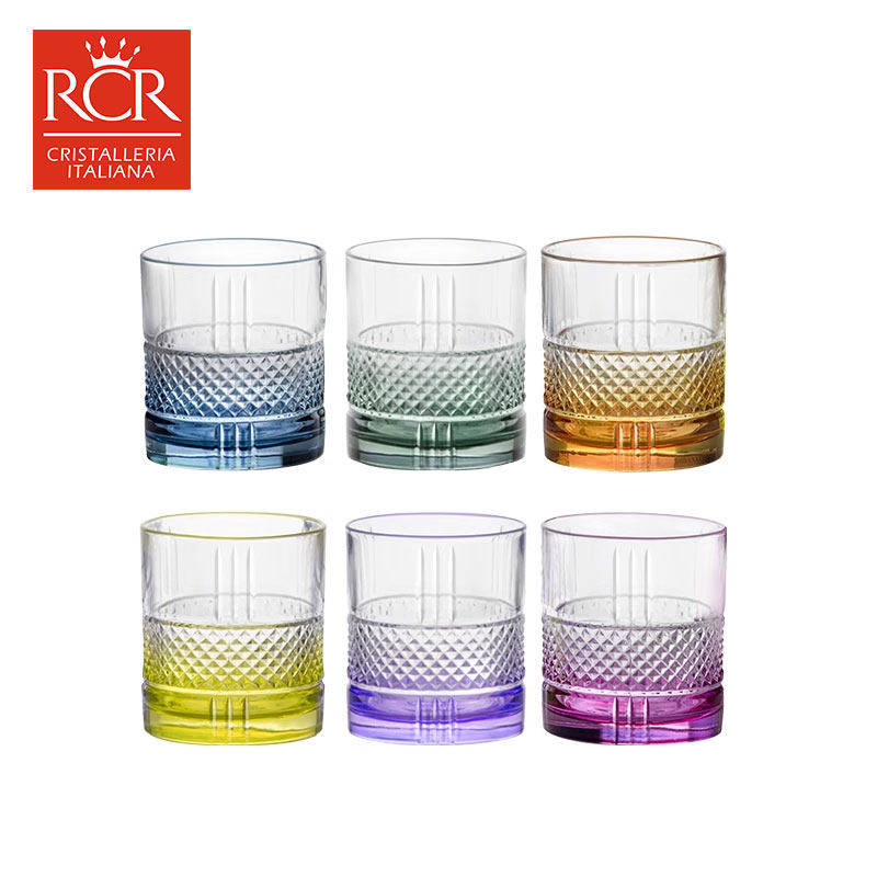 意大利RCR糖果威士忌酒杯高身水杯套装家用轻奢创意彩色雕刻杯子,淘宝优惠券,粉丝福利购,淘宝优惠卷