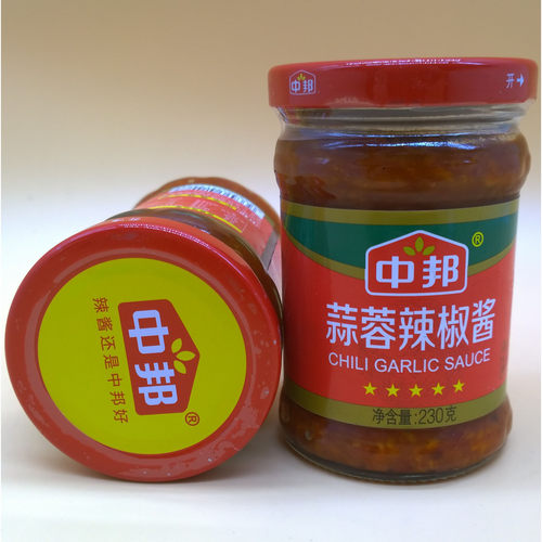 中邦蒜蓉辣椒酱230g炒菜火锅蘸酱剁椒辣鲜椒蒜香辣酱拌面下饭酱菜 - 图1