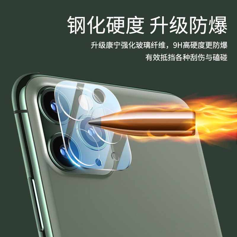 iPhone11镜头膜全屏苹果11后摄像头保护膜11pro max全包覆盖9D镜头保护圈ip11后膜钢化膜镜头贴iPhone11por - 图0