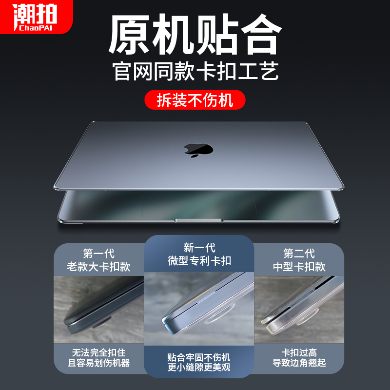 适用macbookair保护壳mac苹果电脑macbook笔记本13.3套M2膜14/16寸M3软外壳硅胶Pro透明15贴纸air超薄配件 - 图2