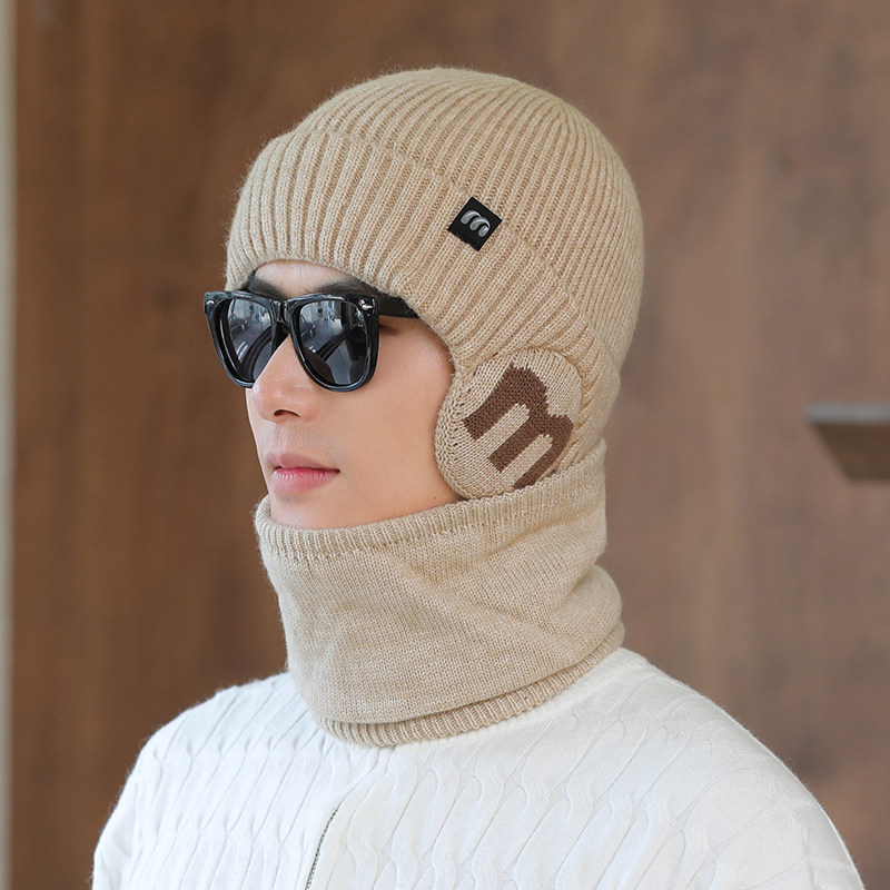 帽子男款秋冬季保暖毛线帽户外骑行护耳冷帽加绒加厚针织帽男士潮,淘宝优惠券,粉丝福利购,淘宝优惠卷