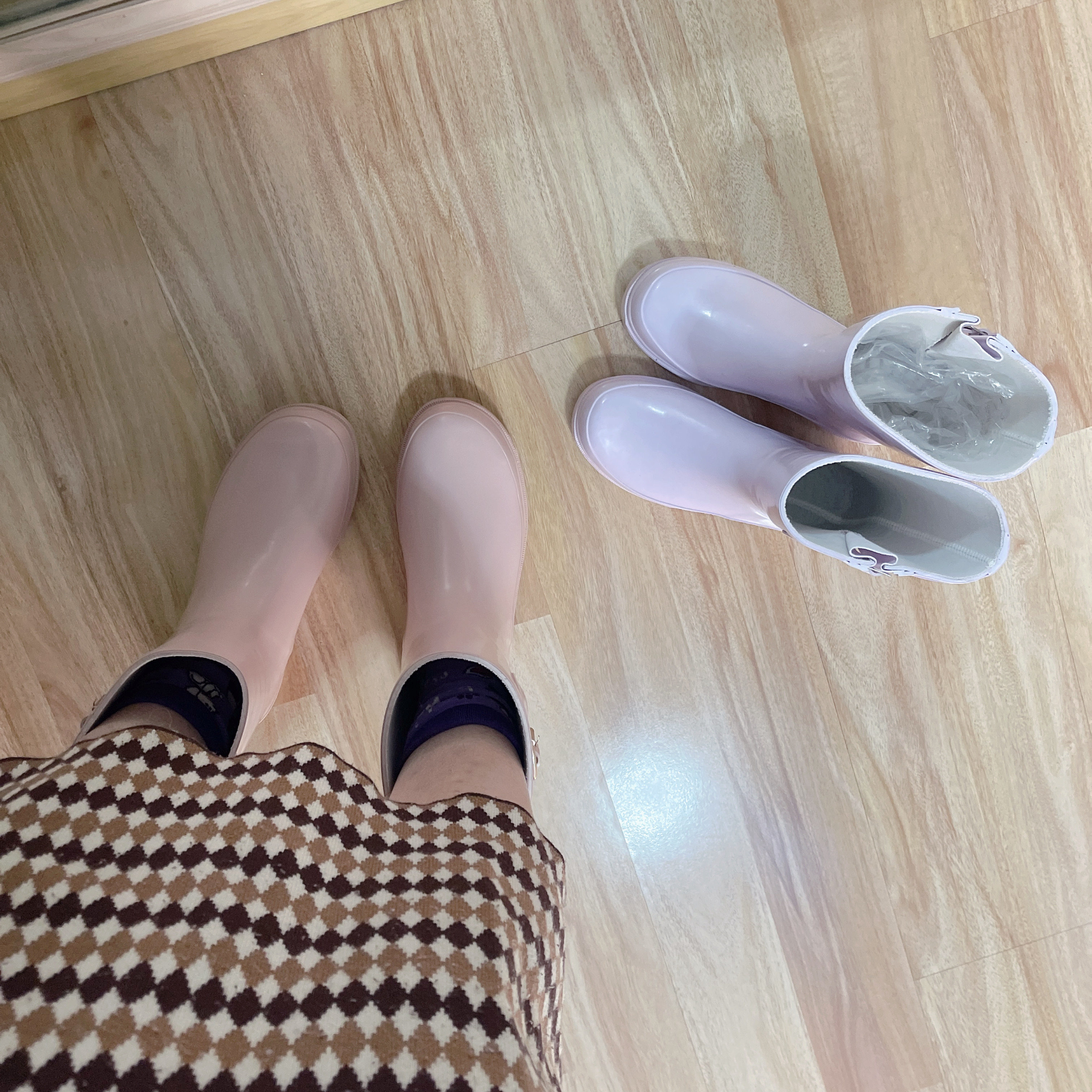 2026成人大童亲子中筒外贸橡胶 少量捡漏33-39码粉紫色可爱雨鞋,淘宝优惠券,粉丝福利购,淘宝优惠卷