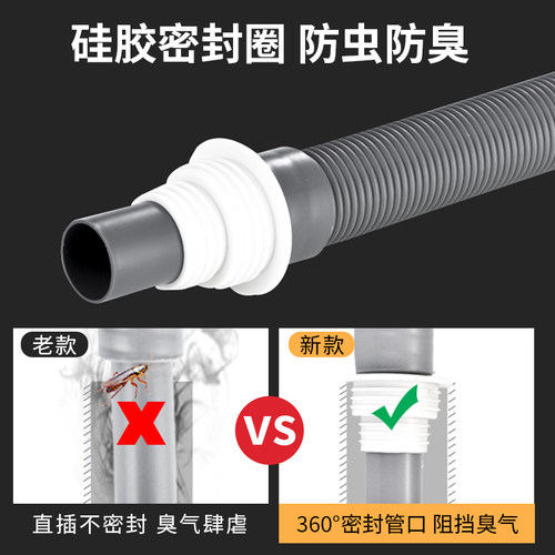 厨房洗菜盆下水管管道配件水槽双槽水池下水器洗碗池排水管子套装 - 图1