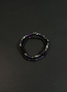 【拍一发二】Vintage中古原创紫晶石叠戴拼接手链简约小众手串