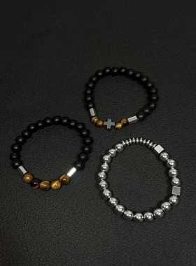 【拍一发三】小心袖口 vintage中古曜石拼接手串复古简约日常百搭