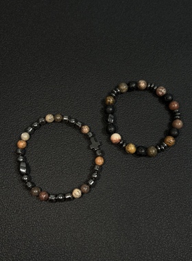 【拍一发二】小心袖口 vintage中古黑曜檀木手串复古简约日常百搭