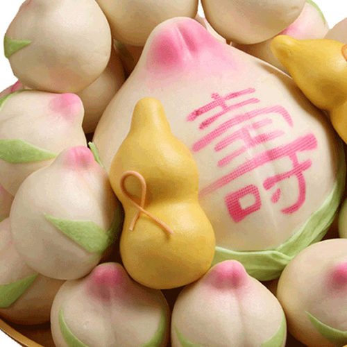 寿桃馒头生日老人山东胶东花饽饽馍馍糕点老人手工寿包祝寿礼盒 - 图2