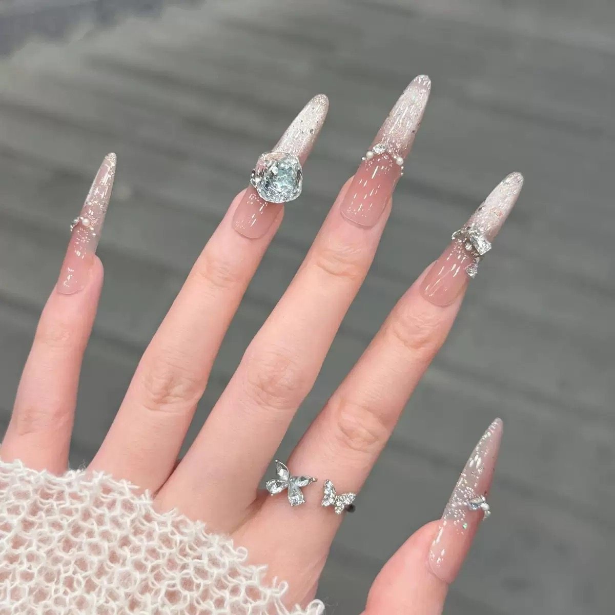 【冰莓式】手工穿戴甲法式粉色猫眼细闪亮片氛围感爆闪显白美甲贴,淘宝优惠券,粉丝福利购,淘宝优惠卷