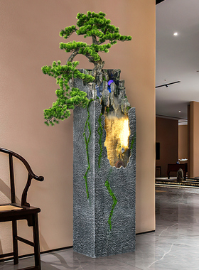 新中式家居流水喷泉雾化加湿