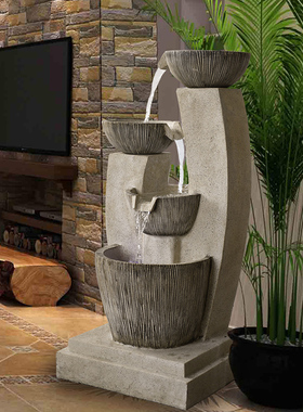 喷泉庭院北欧风格玄关摆件工艺品