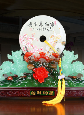 貔貅摆件招财皮丘一对玉石平安扣