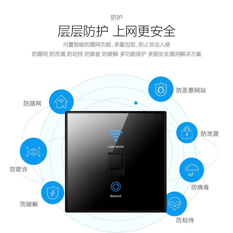 优狐智能家居墙壁路由器智能插座wifi面板家用酒店86型无线ap面板-图1