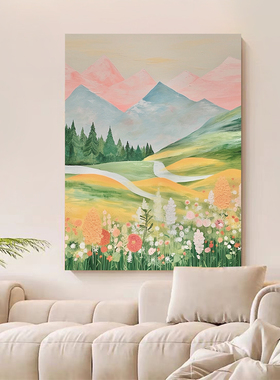 SYMT.ART手绘油画《醒春集》奶油风玄关客厅抽象肌理餐厅挂画