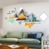 TV nền tường sticker Cá tính sáng tạo đơn giản hiện đại hình tam giác hình học phong cảnh thiên nhiên phòng khách trang trí tường - TV