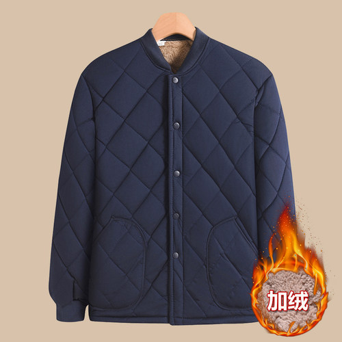 中老年人男士棉袄外套爸爸冬季加绒加厚棉衣内胆宽松爷爷保暖棉服 - 图1