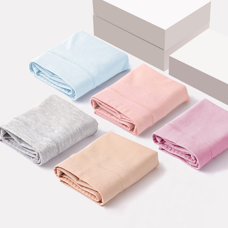 女士内裤女纯棉100%中腰三角裤头 伊样经典内衣内裤