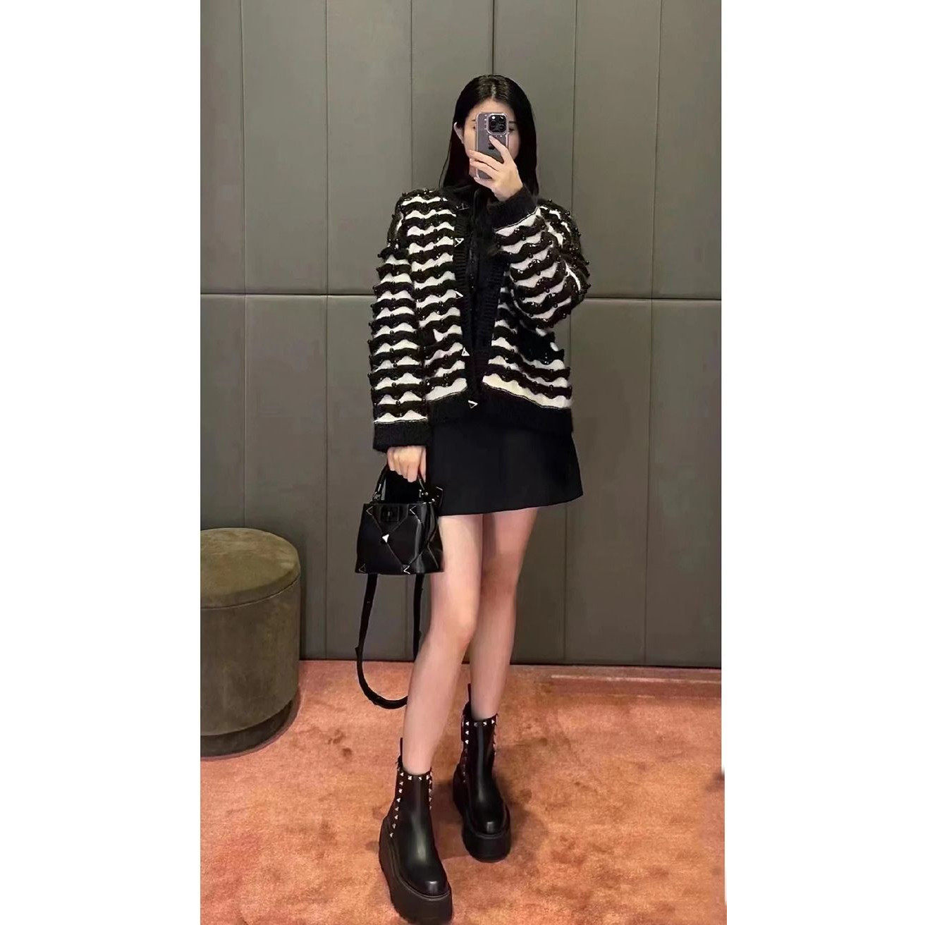 欧洲站松糕底马丁靴铆钉厚底靴子切尔西靴圆头短靴女黑色增高厚底,淘宝优惠券,粉丝福利购,淘宝优惠卷