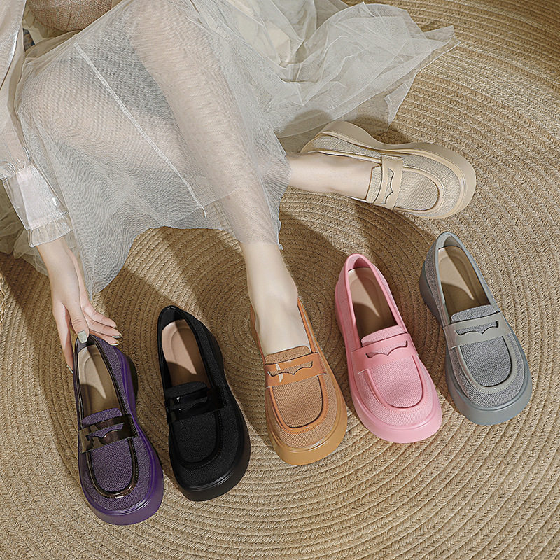 飞织一脚蹬女鞋透气网面乐福鞋休闲针织软底懒人豆豆鞋平底小皮鞋,淘宝优惠券,粉丝福利购,淘宝优惠卷