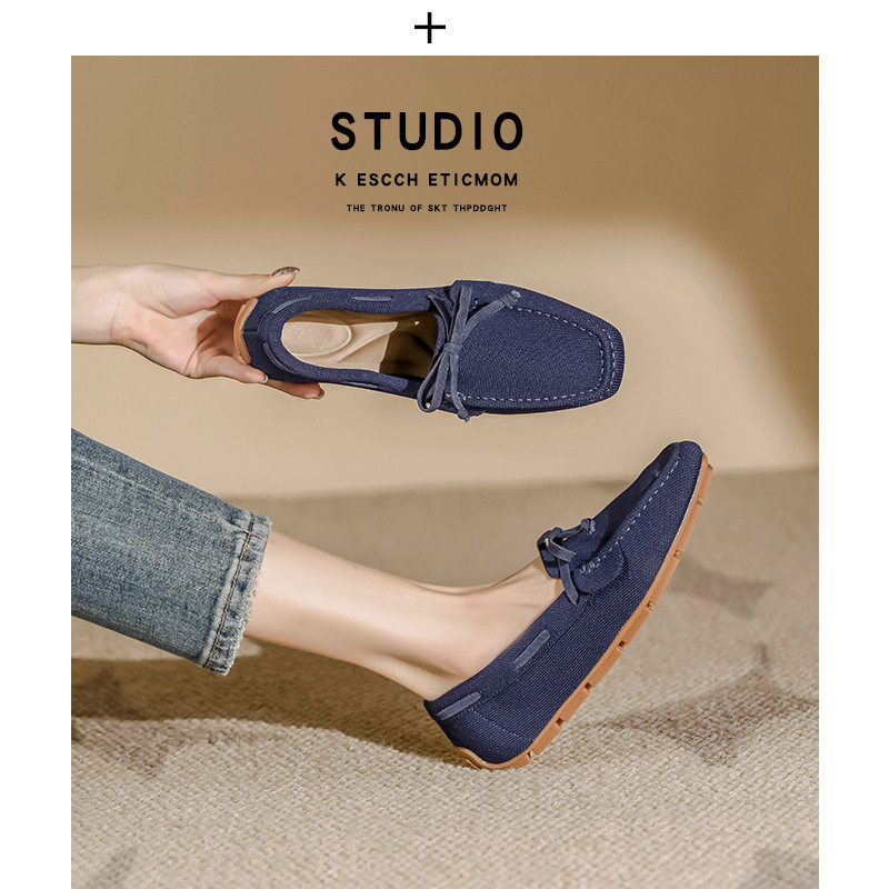 王妃鞋飞织平底方头单鞋针织编织外贸大码女鞋41豆豆鞋43软底透气,淘宝优惠券,粉丝福利购,淘宝优惠卷