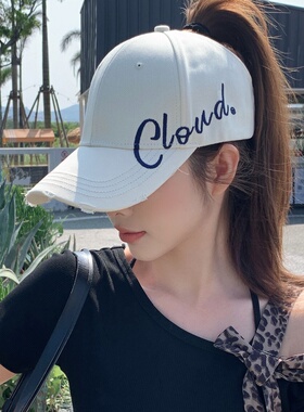 半空顶宽檐棒球帽女夏季显脸小