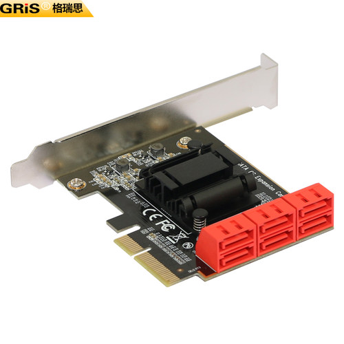 PCI-E转SATA3.0扩展卡6口高速SATA III电脑SSD固态硬盘转接台式机服务器6G磁盘raid阵列卡Serial ATA原生AHCI - 图0