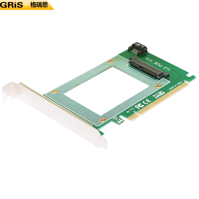 GRIS SSD固态硬盘U.2 SFF-8639 PCI-E3.0 X16 NVME连线SAS转接卡 - 图0