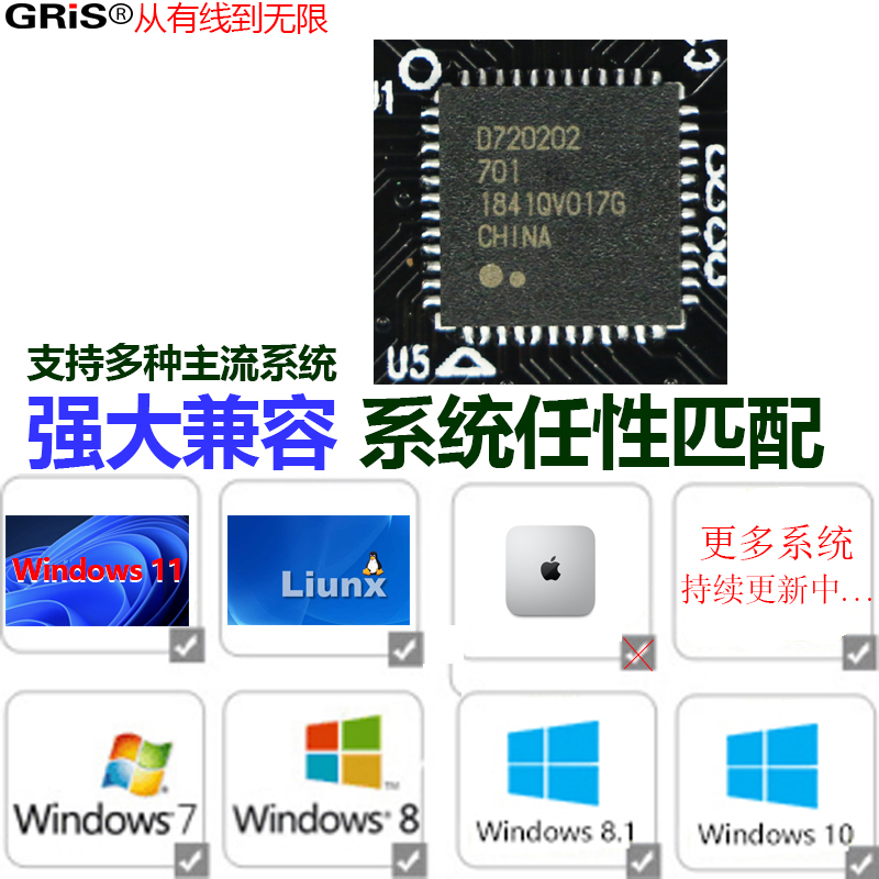 GRIS 免供电PCI-E 转USB 3.0台式机扩展卡NEC电脑HUB集线器高速5G - 图0