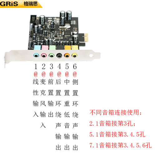 GRIS PCI-E7.1声卡CMI6612高品质台式机大小挡板电脑音箱录响ASIO - 图2