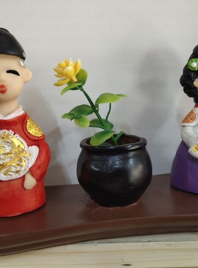 朝鲜族民俗工艺品摆件特色餐厅装饰小公仔小人物