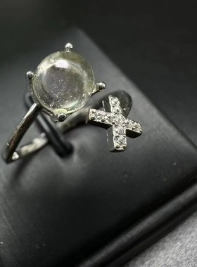 好记水晶利比亚陨石戒指s925银镶嵌精致时尚高级感随机发送朋友