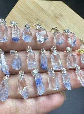 好记水晶蓝线石小吊坠s925银扣镶嵌清冷高级随机发送朋友家人闺蜜