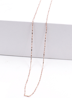 s925镀金色项链女士挂脖链盒子瓜子水波元宝o字蛇骨金色锁骨链条