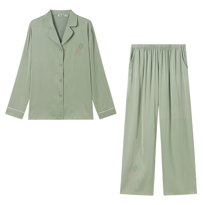 冰丝夏天牛油果绿丝绸ins睡衣 nornimor睡衣/家居服套装