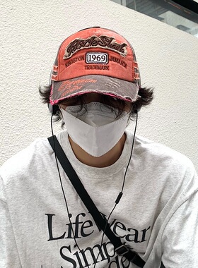 街头潮牌小众鸭舌帽做旧复古y2k