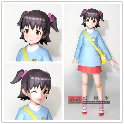 偶像大师灰姑娘女孩 涩谷凛 双叶杏 3D立体纸模型动漫人物手工DIY - 图1