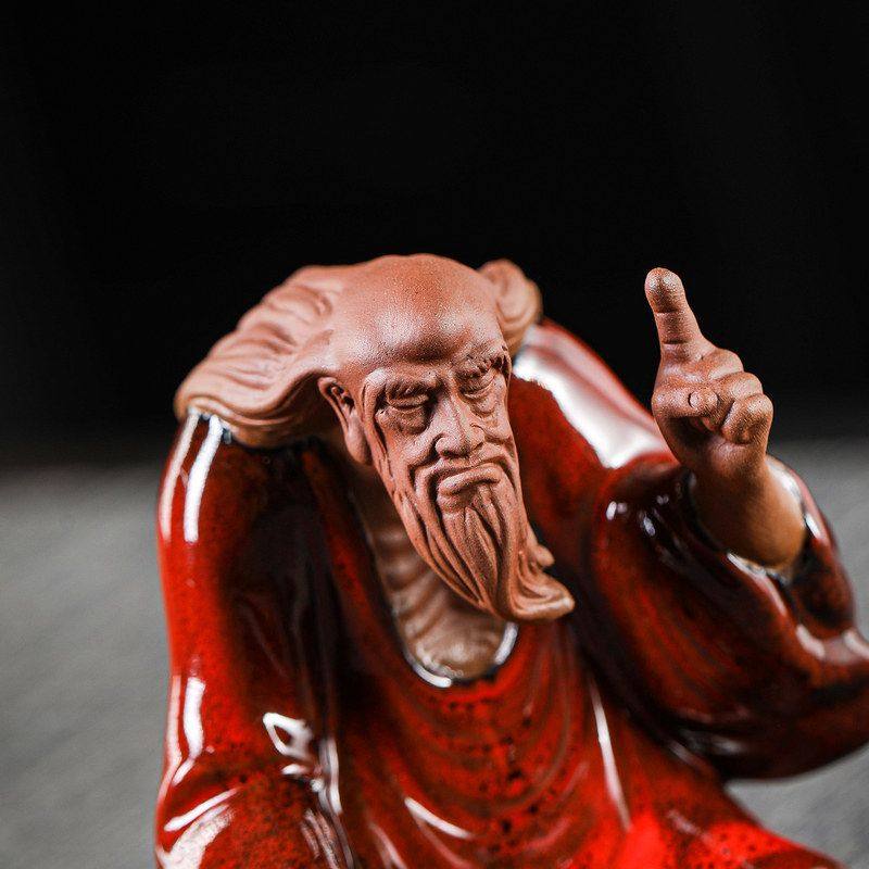 复古陶瓷老子紫砂茶宠摆件禅师佛像功夫茶具配件创意茶宠装饰品,淘宝优惠券,粉丝福利购,淘宝优惠卷