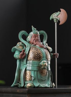 陶瓷门神哼哈二将创意人物神像客厅玄关摆件中式家居装饰乔迁礼品