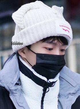 Charles Jeffrey Loverboy猫耳朵针织帽JENNIE款兔耳朵毛线保暖帽