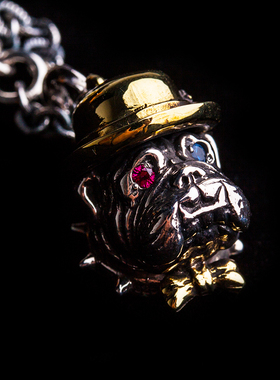 peanutsbull斗牛犬银铜项链