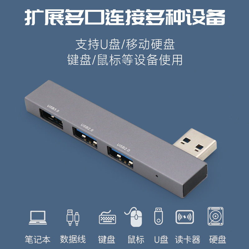 usb扩展器笔记本多接口分线器直插多口typec转换器扩充插头外置无线hub贴边多孔转接头微软平板mac电脑拓展坞_虎窝淘