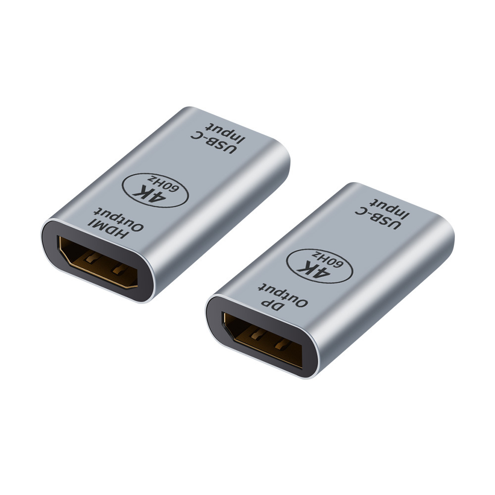 Type-C母转HDMI母口转换器USB-C接口转接DisplayPort大DP母头高清视频连接线4K转接头60HZ笔记本投影仪显示器 - 图0