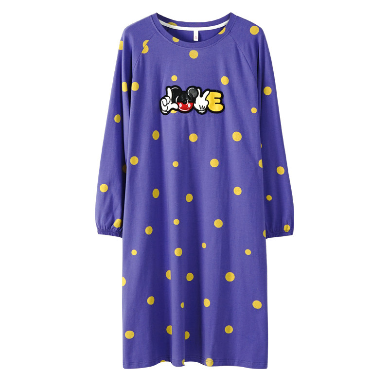 可外穿睡裙春秋纯棉长袖休闲连衣裙 康汝雅睡裙