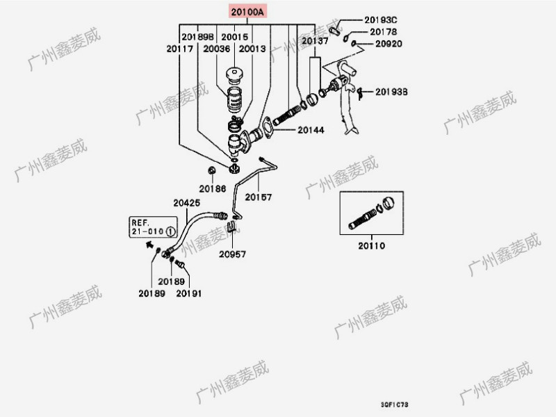 适用于三菱 帕杰罗 北京速跑2.4 3.0 K96 6G72 变速箱 离合器总泵 - 图3