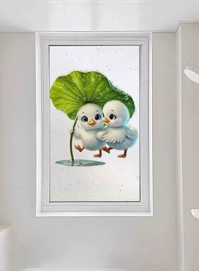 可爱治愈贴纸鸭子粘贴卧室客厅室内防水墙面贴画装饰装饰画墙上