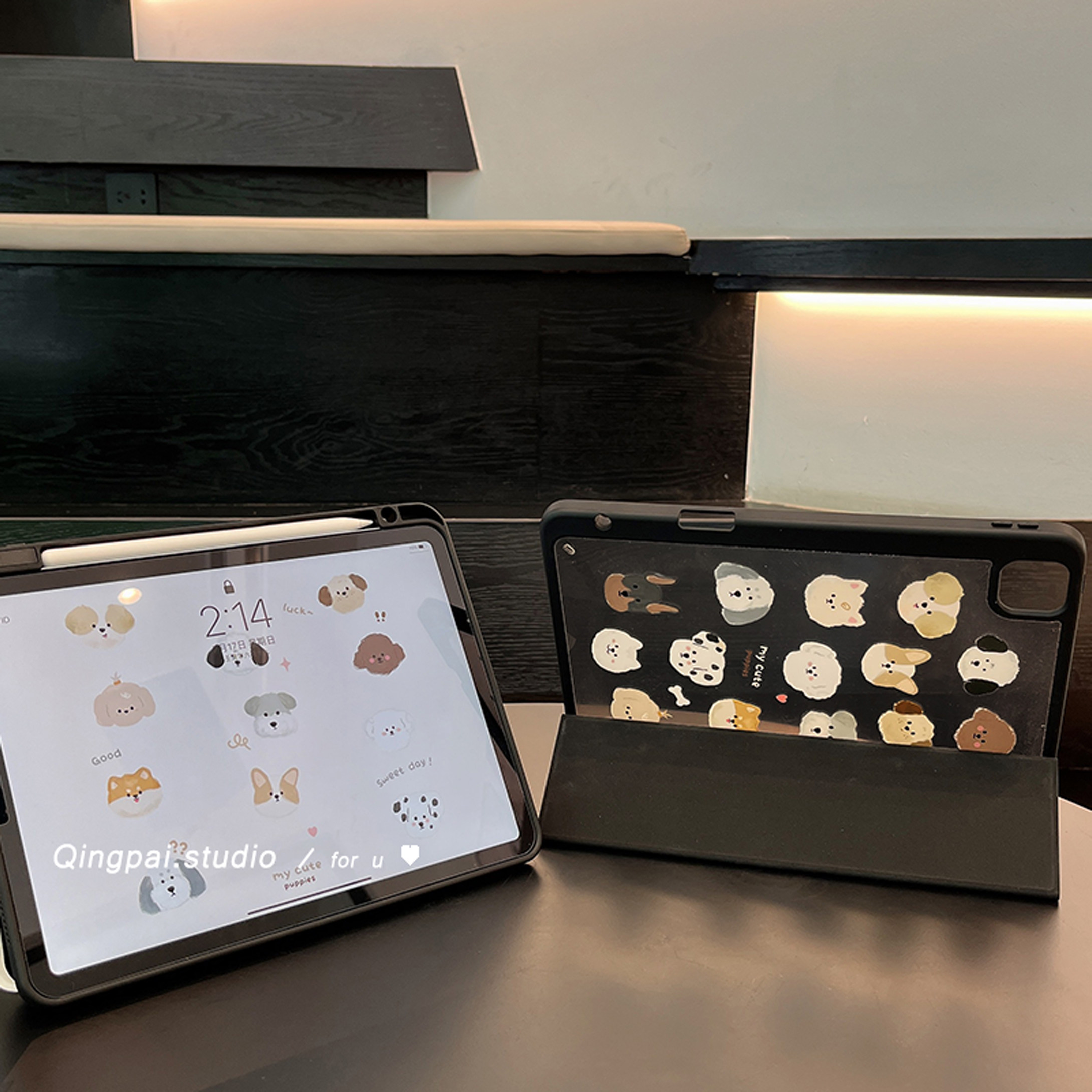 可爱小狗适用ipad保护套air5三折4苹果ipadpro2022平板2021带笔槽air3/5网红卡通平板壳ipad10防摔亚克力硬壳,淘宝优惠券,粉丝福利购,淘宝优惠卷