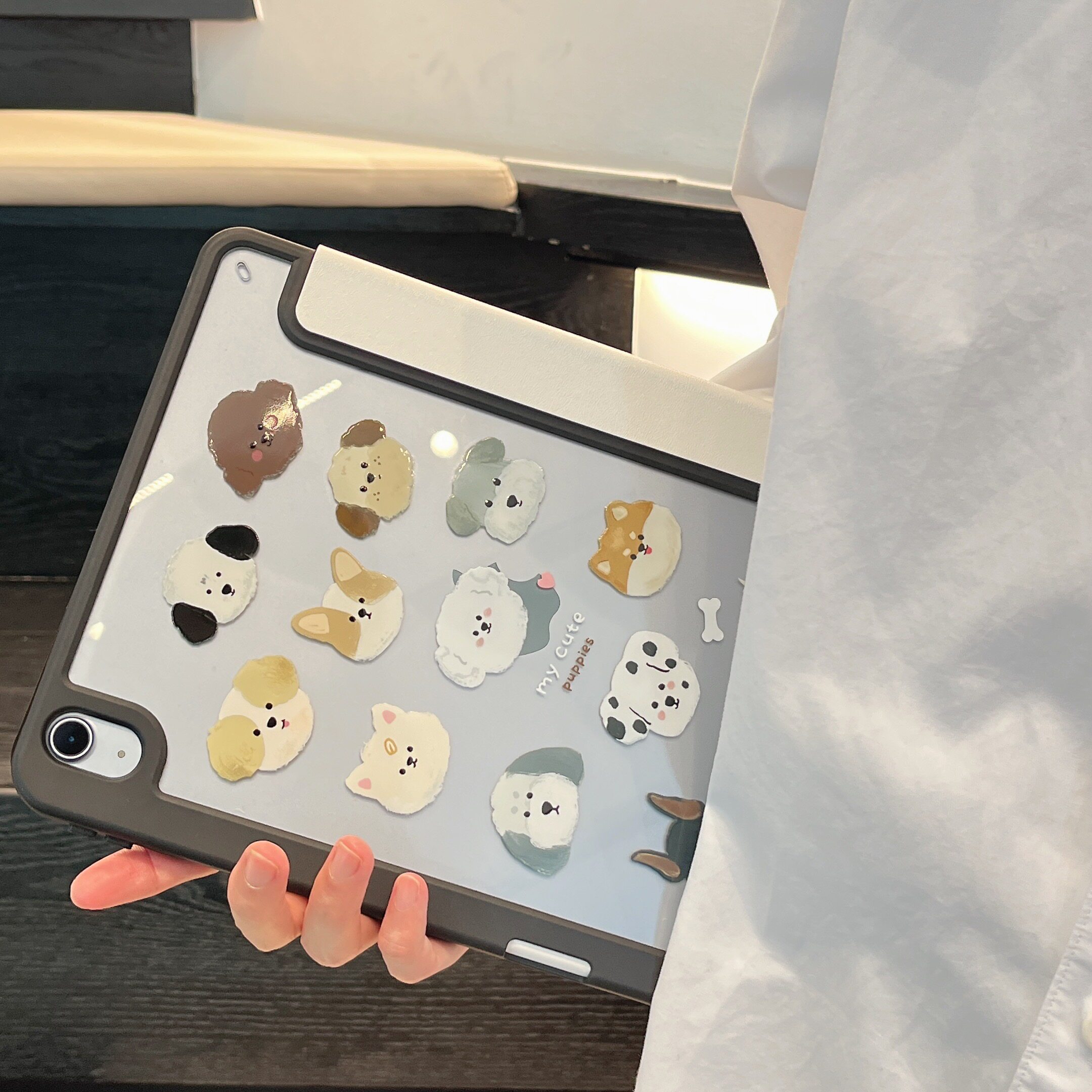 可爱小狗适用ipad保护套air5三折4苹果ipadpro2022平板2021带笔槽air3/5网红卡通平板壳ipad10防摔亚克力硬壳,淘宝优惠券,粉丝福利购,淘宝优惠卷