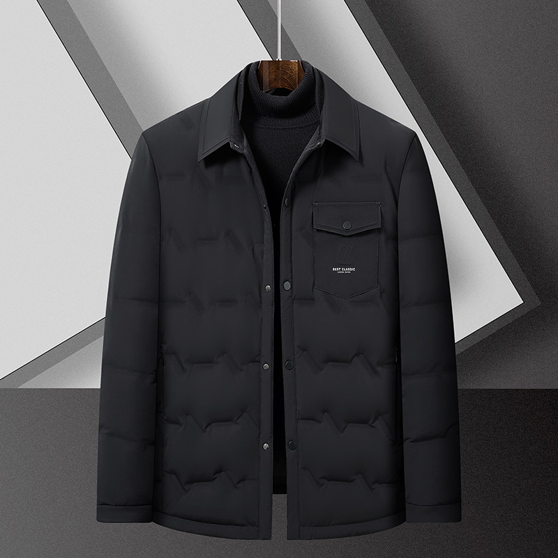 胖子轻薄翻领羽绒服男秋冬季加肥加大码宽松保暖衬衫领羽绒外套男,淘宝优惠券,粉丝福利购,淘宝优惠卷