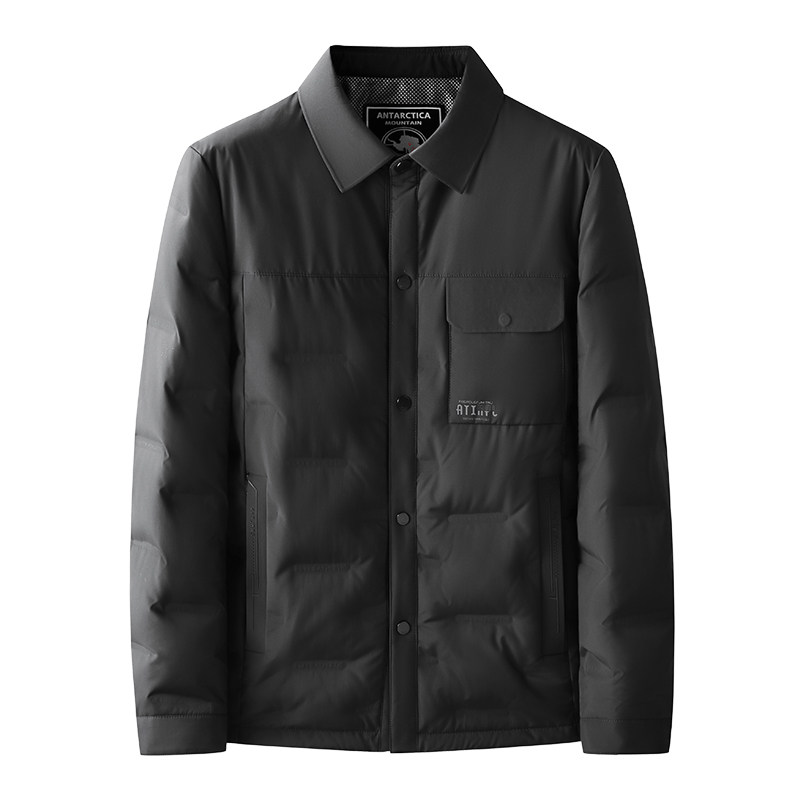 胖子轻薄翻领羽绒服男秋冬季加肥加大码宽松保暖衬衫领羽绒外套男,淘宝优惠券,粉丝福利购,淘宝优惠卷